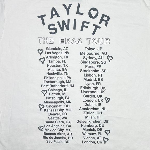 Taylor Swift The Eras Tour Official Merchandise - Crew Neck Tour Tee - 2XL - Picture 3 of 7